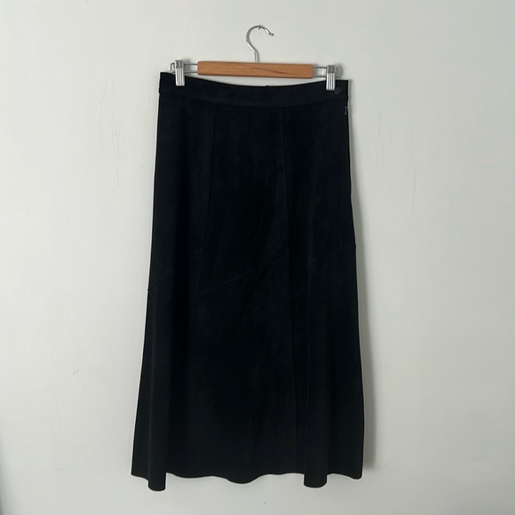 NWT Graham & Spencer Black A-Line Midi Skirt - Picture 1 of 9